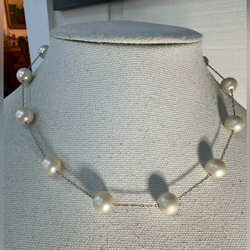 Vintage Kissaka pearl bead station style necklace